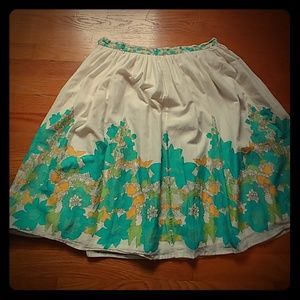 Knee-length floral skirt